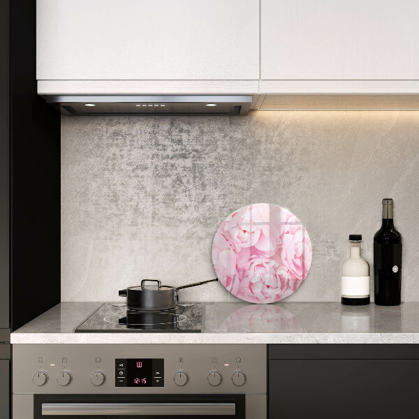 Glas Ceranfeldabdeckung Spritzschutz Zarte Pfingstrosen