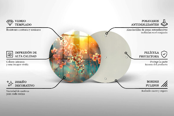 Glas Ceranfeldabdeckung Apfelblüten in der Sonne