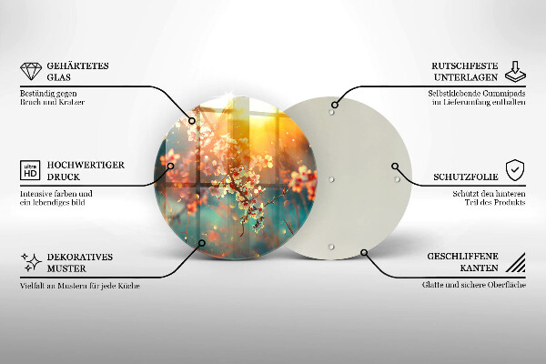 Glas Ceranfeldabdeckung Apfelblüten in der Sonne