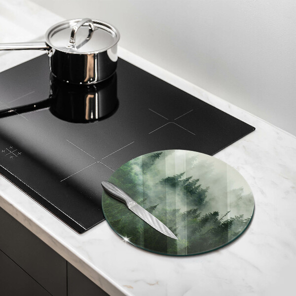 Glas Ceranfeldabdeckung Nebelige Waldlandschaft