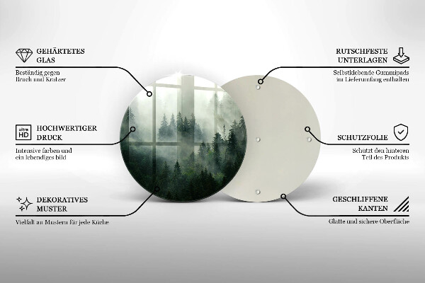 Glas Ceranfeldabdeckung Nebelige Waldlandschaft