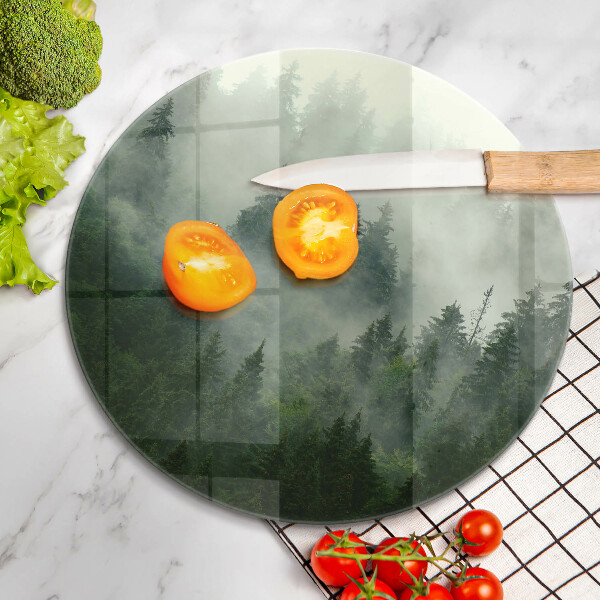 Glas Ceranfeldabdeckung Nebelige Waldlandschaft