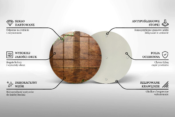 Glas Ceranfeldabdeckung Holzbretter und Blätter