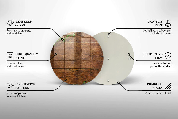 Glas Ceranfeldabdeckung Holzbretter und Blätter