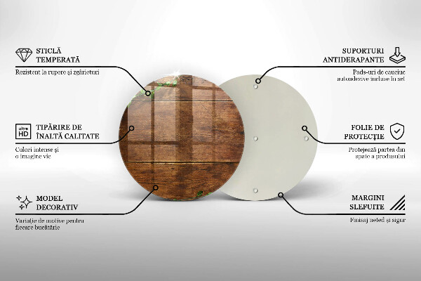 Glas Ceranfeldabdeckung Holzbretter und Blätter