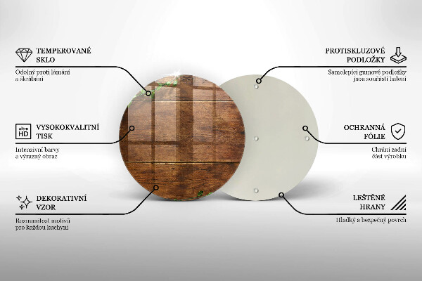 Glas Ceranfeldabdeckung Holzbretter und Blätter