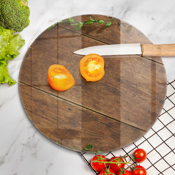 Glas Ceranfeldabdeckung Holzbretter und Blätter