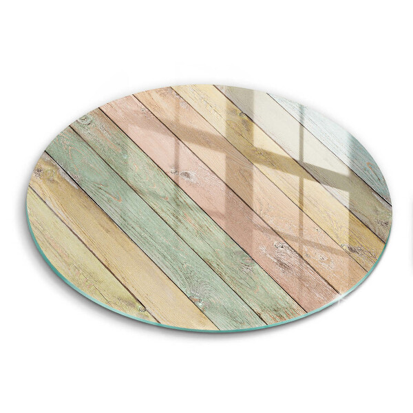 Glas Ceranfeldabdeckung Bunte Vintage-Bretter