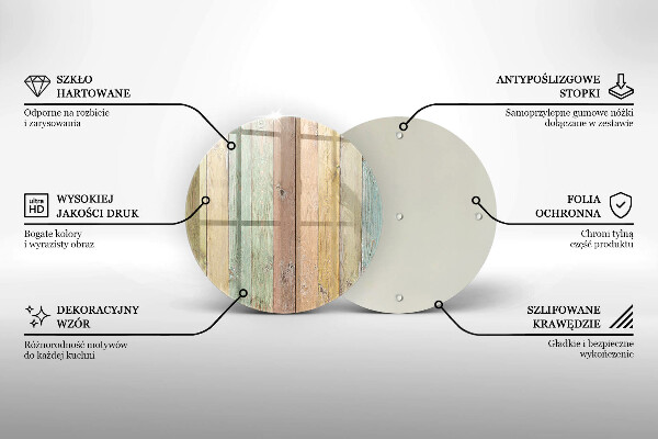 Glas Ceranfeldabdeckung Bunte Vintage-Bretter