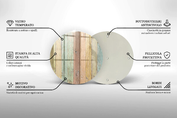 Glas Ceranfeldabdeckung Bunte Vintage-Bretter