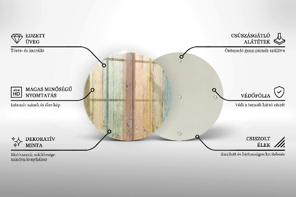 Glas Ceranfeldabdeckung Bunte Vintage-Bretter