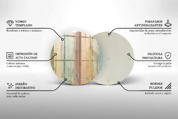 Glas Ceranfeldabdeckung Bunte Vintage-Bretter
