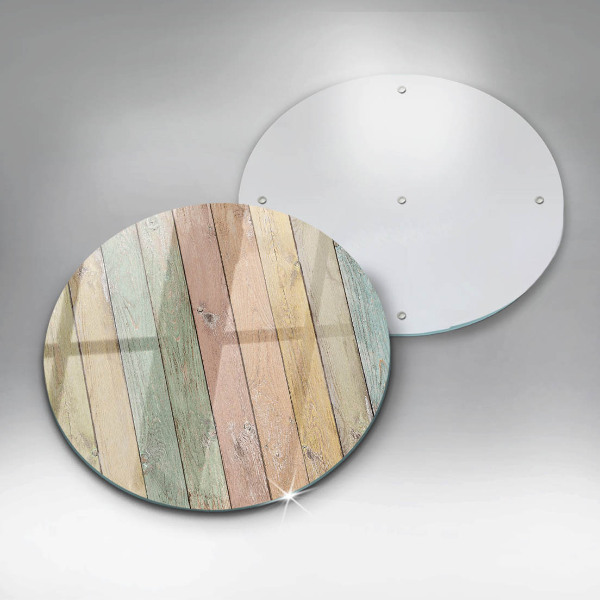 Glas Ceranfeldabdeckung Bunte Vintage-Bretter