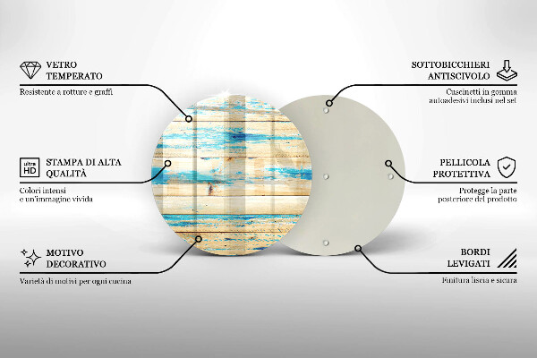 Glas Ceranfeldabdeckung Retro-Holzbretter