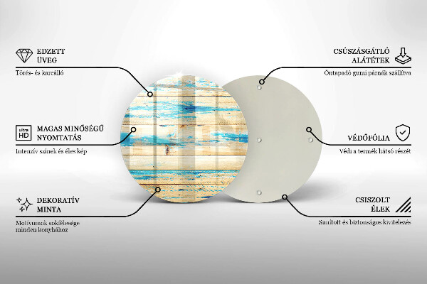 Glas Ceranfeldabdeckung Retro-Holzbretter