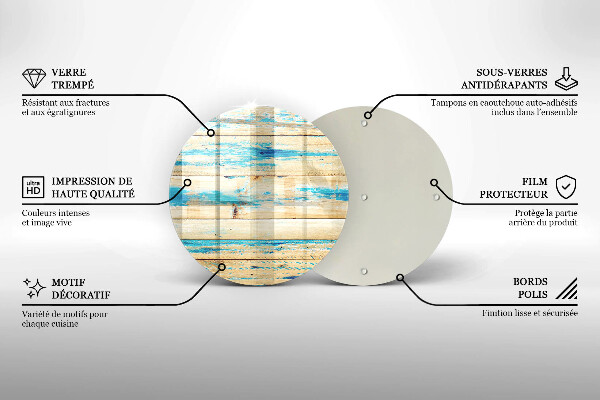 Glas Ceranfeldabdeckung Retro-Holzbretter