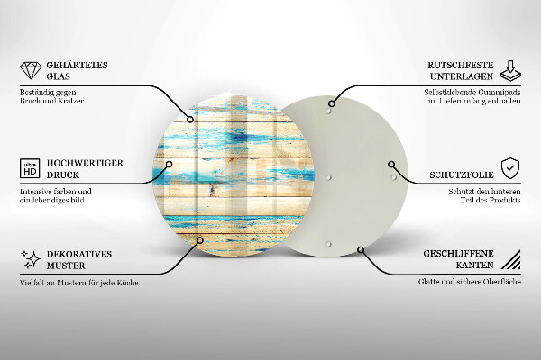 Glas Ceranfeldabdeckung Retro-Holzbretter