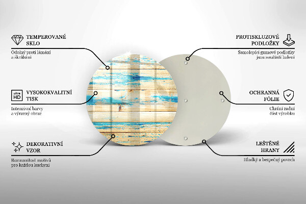 Glas Ceranfeldabdeckung Retro-Holzbretter