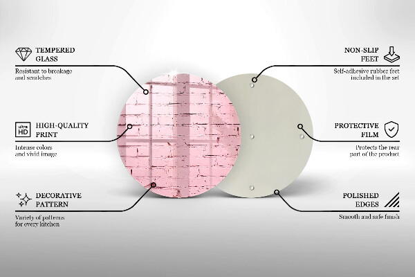 Glas Ceranfeldabdeckung Pastellfarbene Ziegelwand