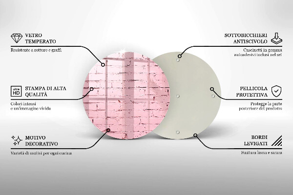 Glas Ceranfeldabdeckung Pastellfarbene Ziegelwand