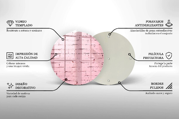 Glas Ceranfeldabdeckung Pastellfarbene Ziegelwand