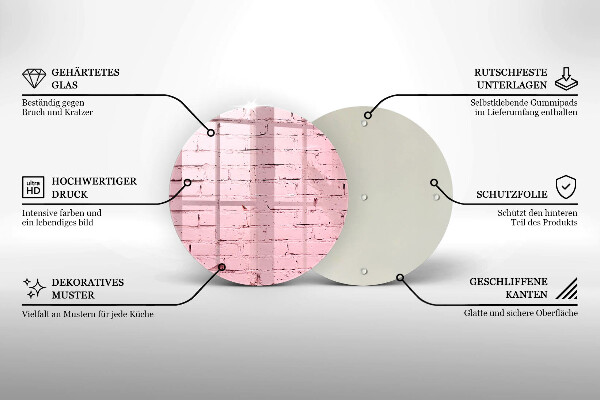 Glas Ceranfeldabdeckung Pastellfarbene Ziegelwand