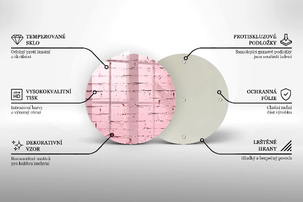 Glas Ceranfeldabdeckung Pastellfarbene Ziegelwand