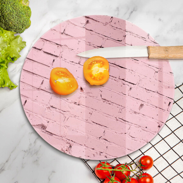 Glas Ceranfeldabdeckung Pastellfarbene Ziegelwand