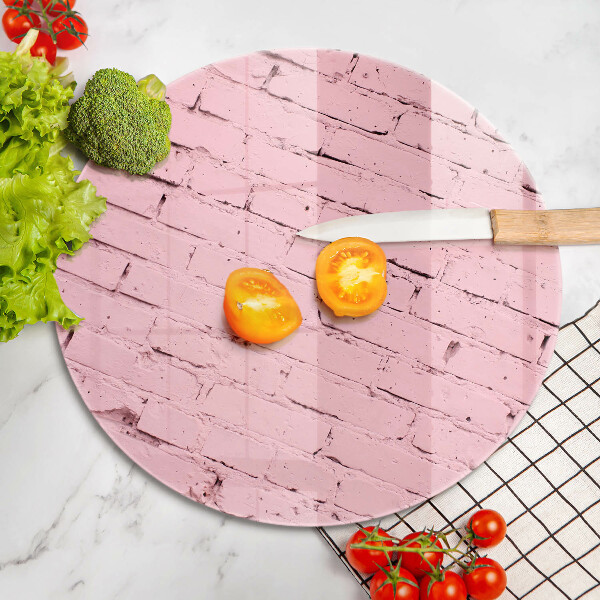 Glas Ceranfeldabdeckung Pastellfarbene Ziegelwand