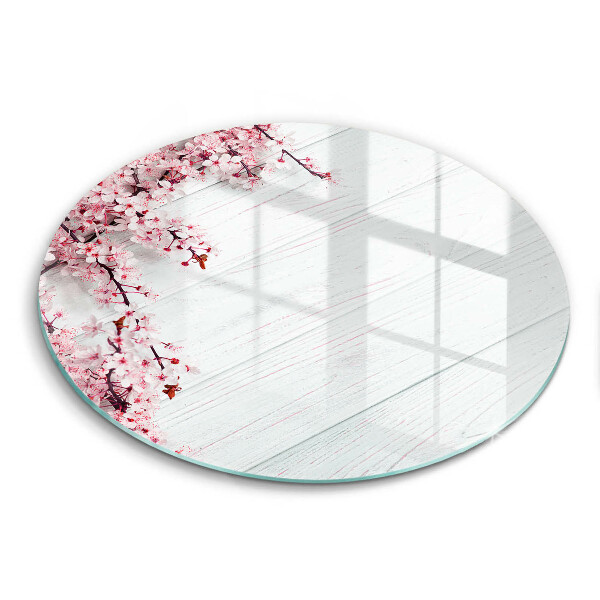 Glas Ceranfeldabdeckung Blumen auf den Brettern