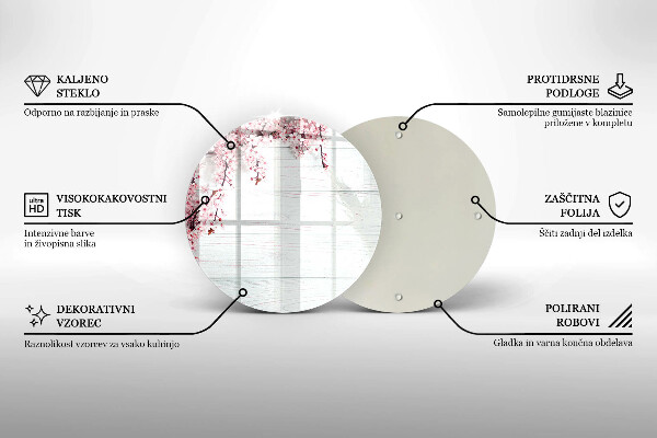 Glas Ceranfeldabdeckung Blumen auf den Brettern