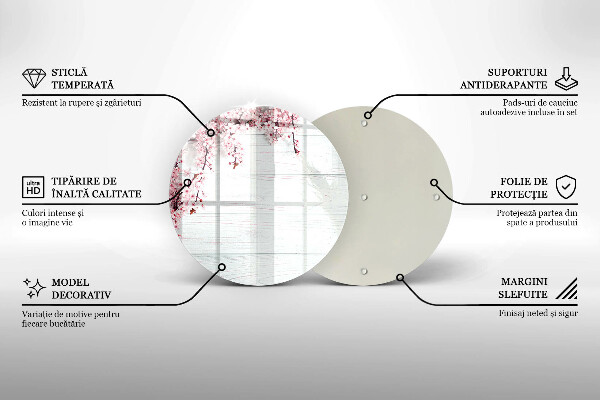 Glas Ceranfeldabdeckung Blumen auf den Brettern