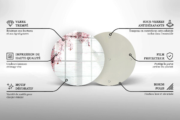 Glas Ceranfeldabdeckung Blumen auf den Brettern