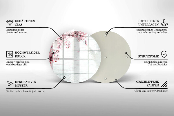Glas Ceranfeldabdeckung Blumen auf den Brettern