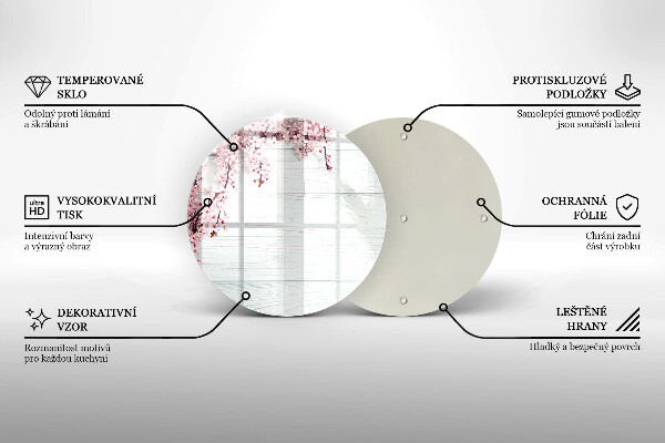 Glas Ceranfeldabdeckung Blumen auf den Brettern