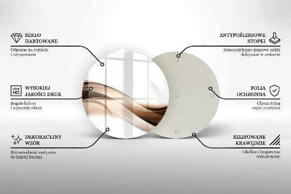 Glas Ceranfeldabdeckung Abstrakte braune Linien