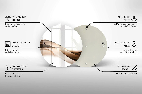 Glas Ceranfeldabdeckung Abstrakte braune Linien