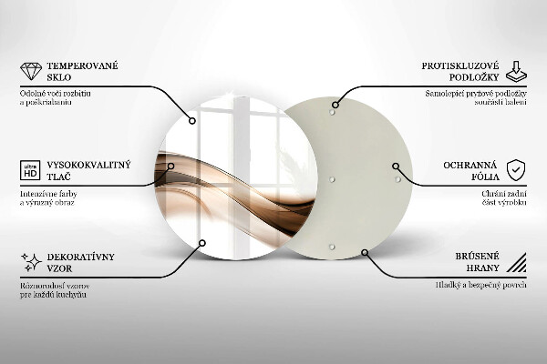 Glas Ceranfeldabdeckung Abstrakte braune Linien