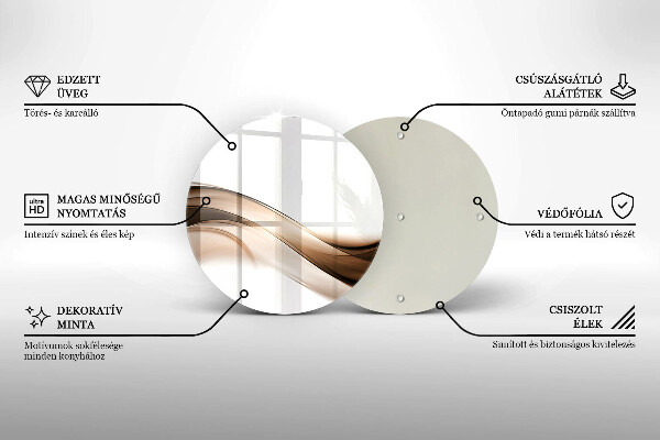 Glas Ceranfeldabdeckung Abstrakte braune Linien