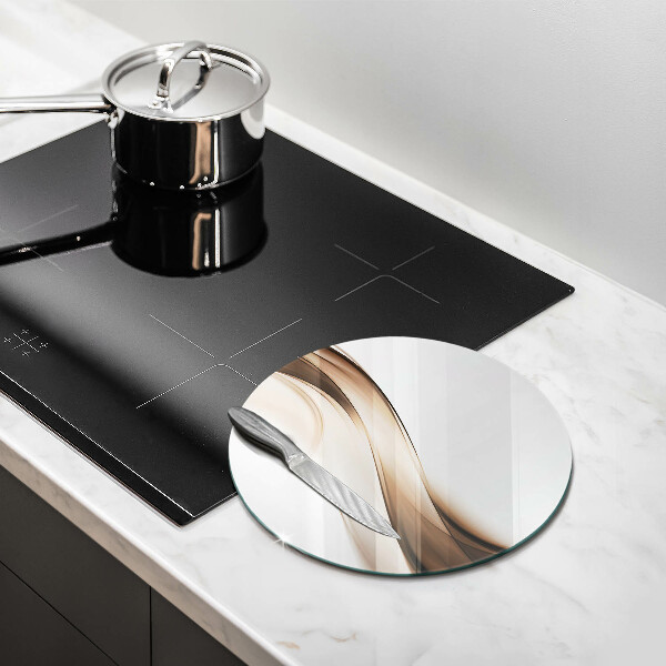 Glas Ceranfeldabdeckung Abstrakte braune Linien