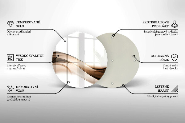 Glas Ceranfeldabdeckung Abstrakte braune Linien