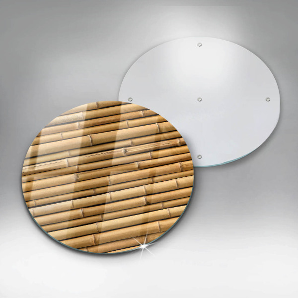 Glas Herdabdeckplatte Natur-Boho-Bambus