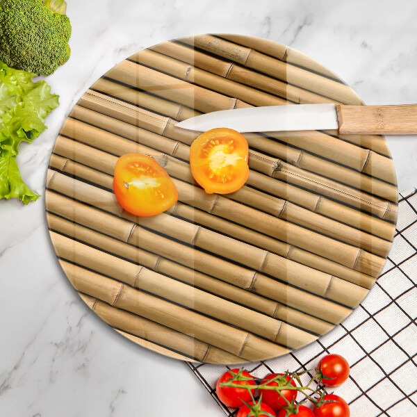 Glas Herdabdeckplatte Natur-Boho-Bambus