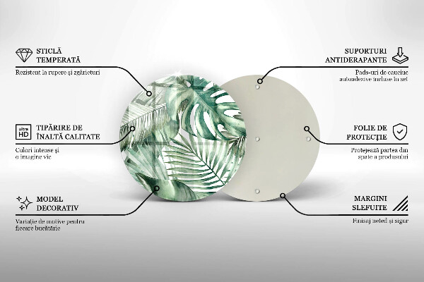 Glas Herdabdeckplatte Bemalte Blätter