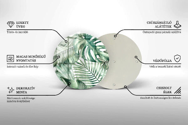 Glas Herdabdeckplatte Bemalte Blätter