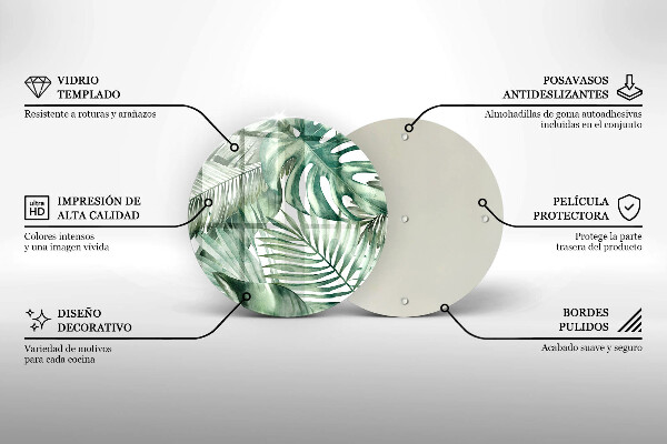 Glas Herdabdeckplatte Bemalte Blätter