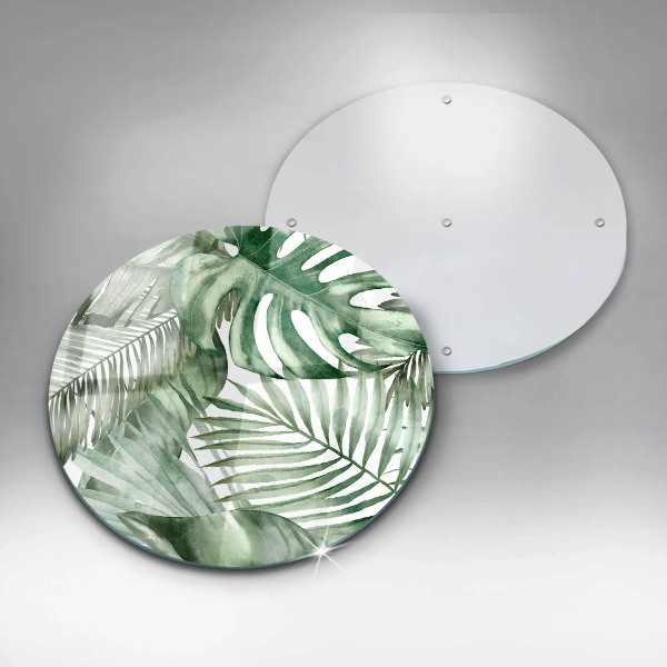 Glas Herdabdeckplatte Bemalte Blätter