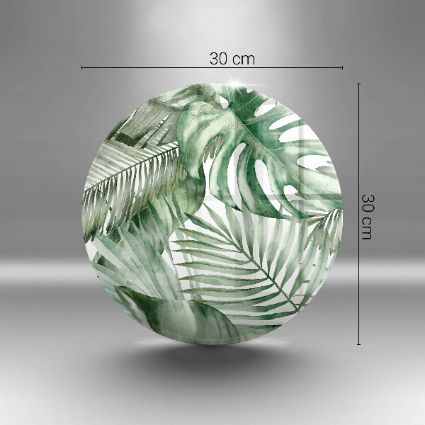 Glas Herdabdeckplatte Bemalte Blätter