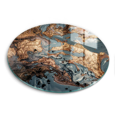 Glas Herdabdeckplatte Dekostein mit Gold