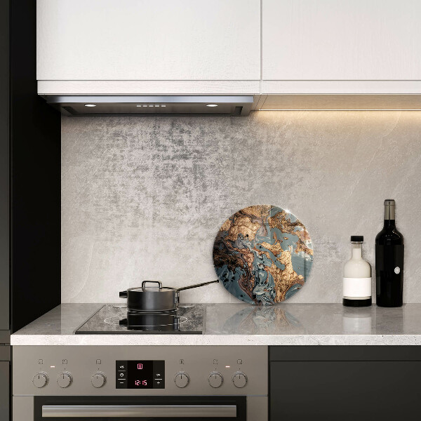 Glas Herdabdeckplatte Dekostein mit Gold